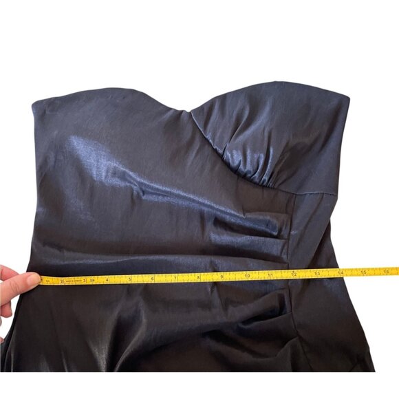 Y2K Vintage City Triangles Black Strapless  Ruffle Prom Dress Size S goth fairy - Picture 3 of 8